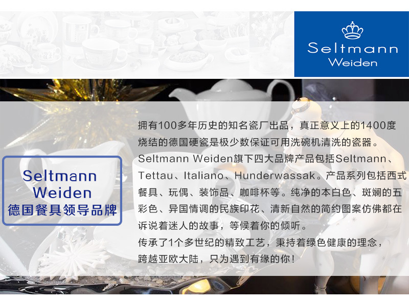 Seltmann Weiden德国餐具领导品牌-真正意义上的1400度烧结的德国硬瓷