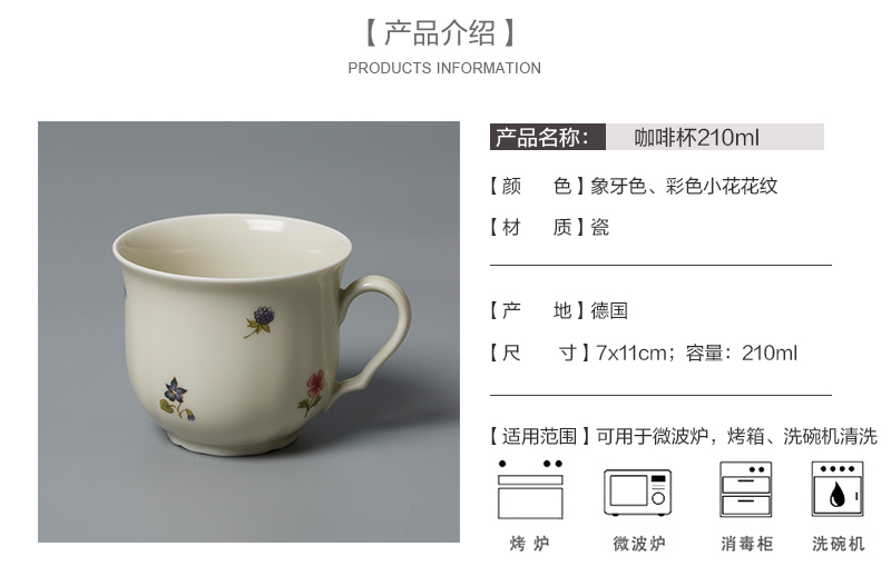 德国原产Seltmann Weiden陶瓷咖啡杯210ml