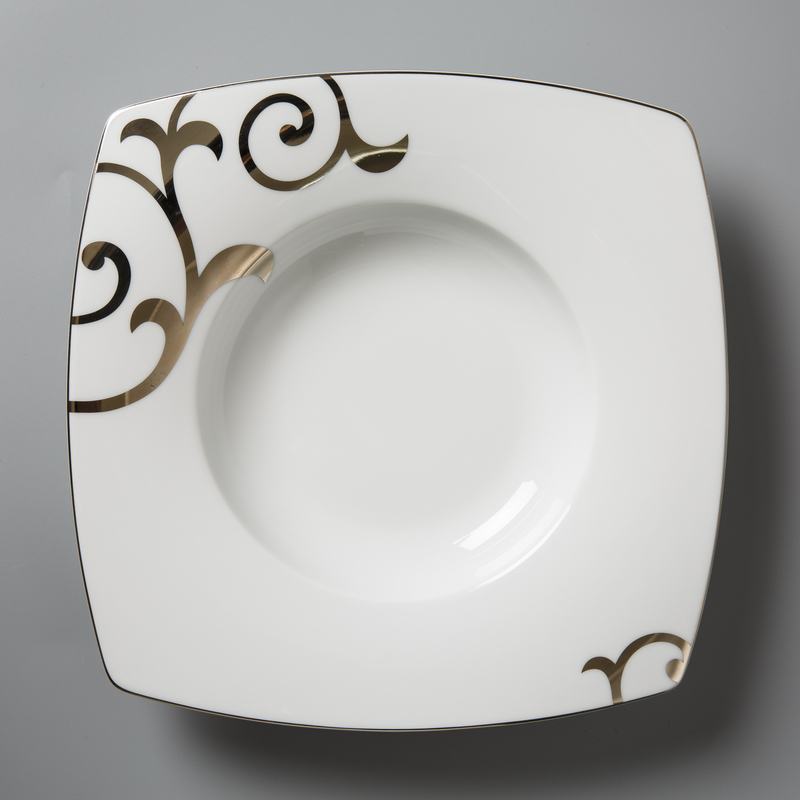 德国Seltmann Weiden餐盘 铂金印花瓷西餐具24.5cm