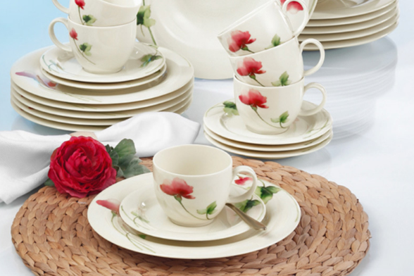 Seltmann weiden餐具绿叶红花系列