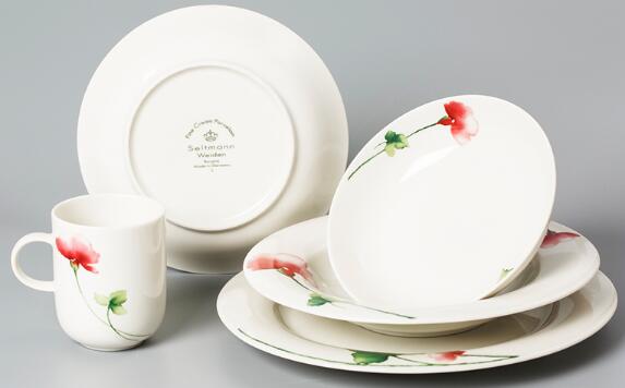 Seltmann Weiden陶瓷餐具绿叶红花系列套装