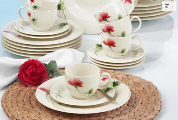 Seltmann Weiden餐具绿叶红花系列