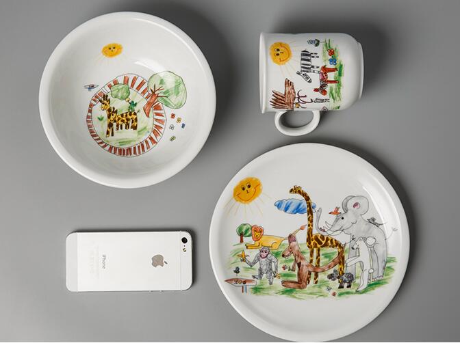 Seltmann Weiden瓷儿童餐具套装动物园系列3件套