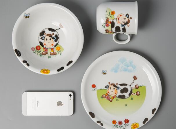 Seltmann Weiden瓷儿童餐具套装小奶牛3件套