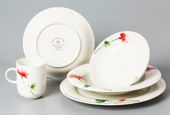 Seltmann Weiden餐具绿叶红花系列