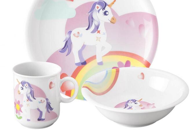 德国Seltmann Weiden独角兽儿童餐具三件套 